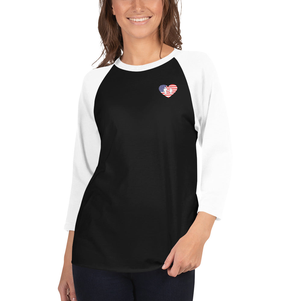 3/4 sleeve raglan shirt